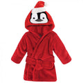 Hudson Baby Infant Boy Plush Animal Face Bathrobe, Boy Penguin, 0-9 Months