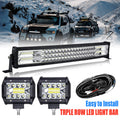 22" 288W Spot Flood LED Light Bar for Trucks SUV+2×4" Combo Beam Pods Fog Lights with Harness Kit