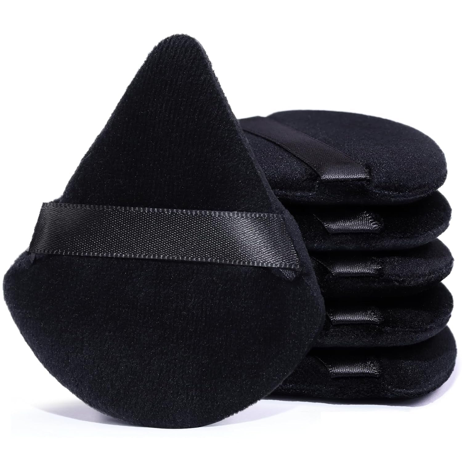 Foonbe Triangle Makeup Sponge, Soft Triangle Makeup Sponge Beauty Set, Reusable Velour Cosmetic Foundation Blender for Loose Powder and Contouring, Beauty Tool (6 Pcs)