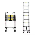 8.5 Ft. Reach Aluminum Alloy Multi-Purpose Folding Telescopic Ladder Step Stool Ladder