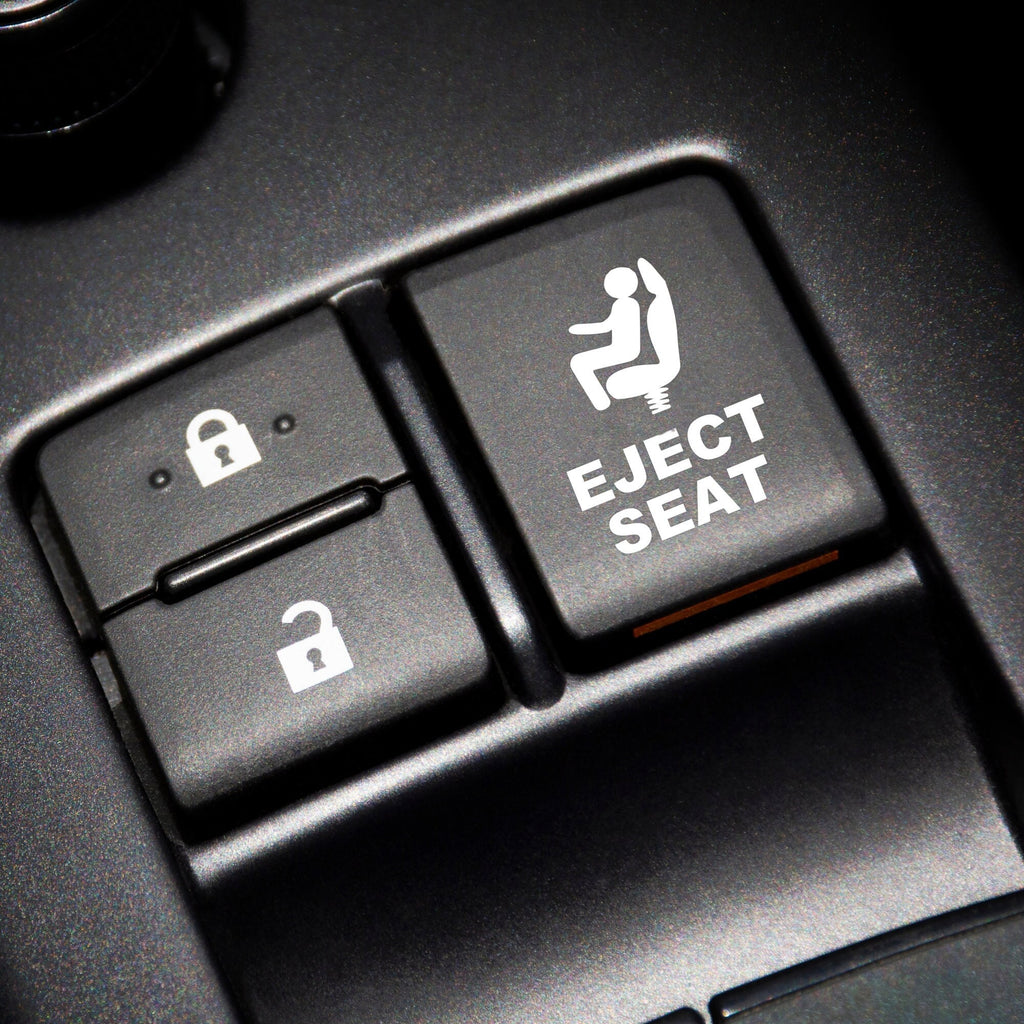 Eject Seat Decal for Car Button, Funny Car Accessories (2 Pack)