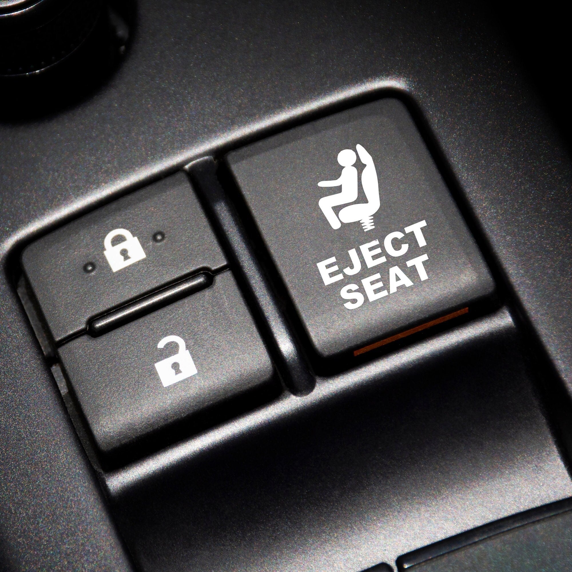 Eject Seat Decal for Car Button, Funny Car Accessories (2 Pack)