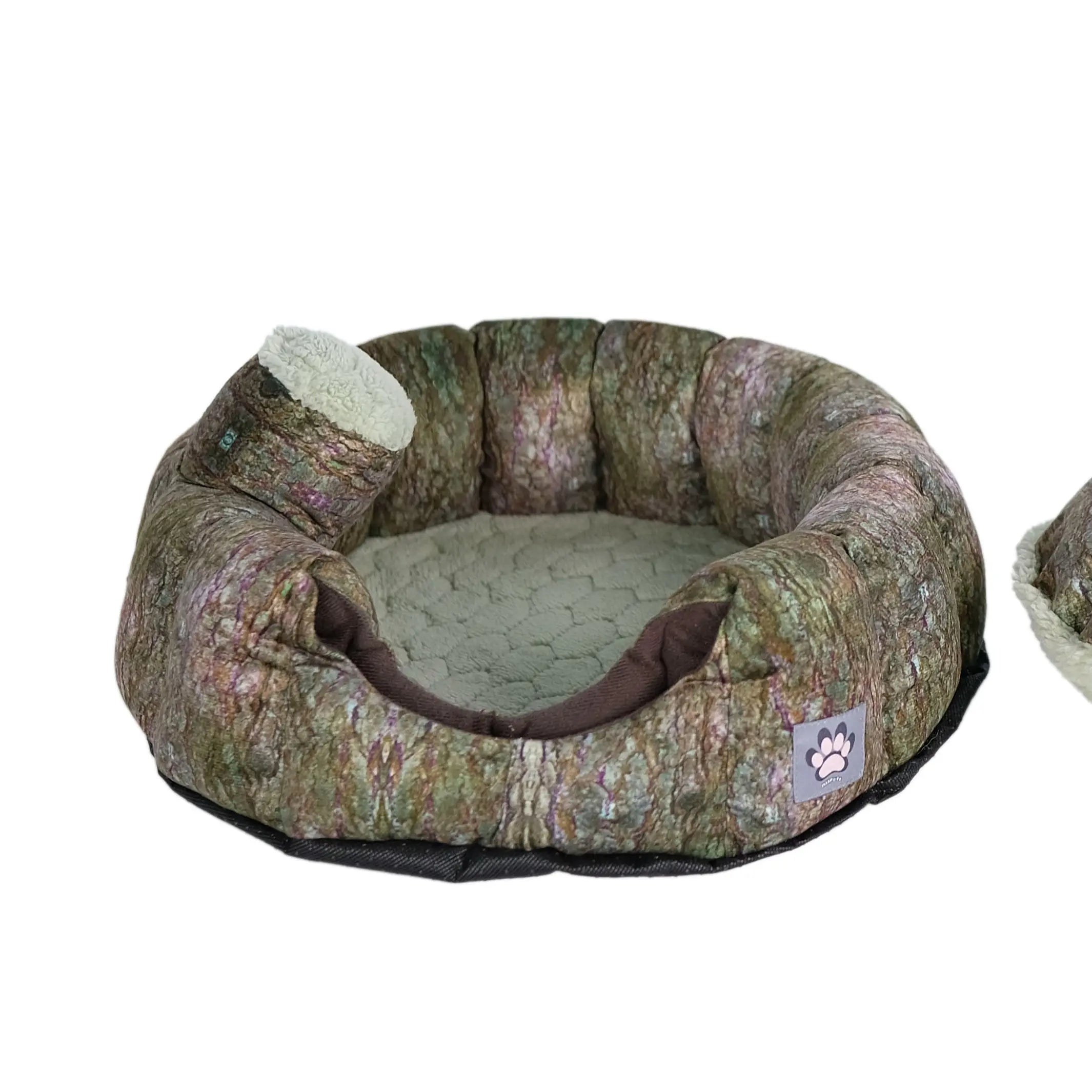 Allpets Convertible Tree Trunk Pet Bed for Dogs, Cats, Rabbits, and Small Animals