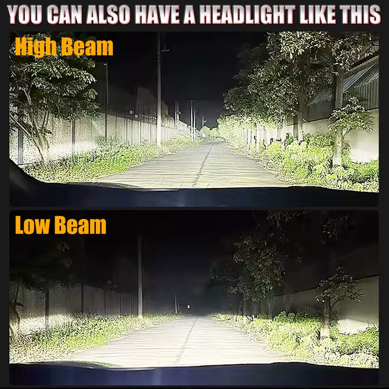 800W Turbo H7 H11 LED Headlight Bulbs - 80000LM High Brightness, CANBUS Compatible, Mini Wireless Design with Fan, Fits H4 9012 9005 HB3 9006
