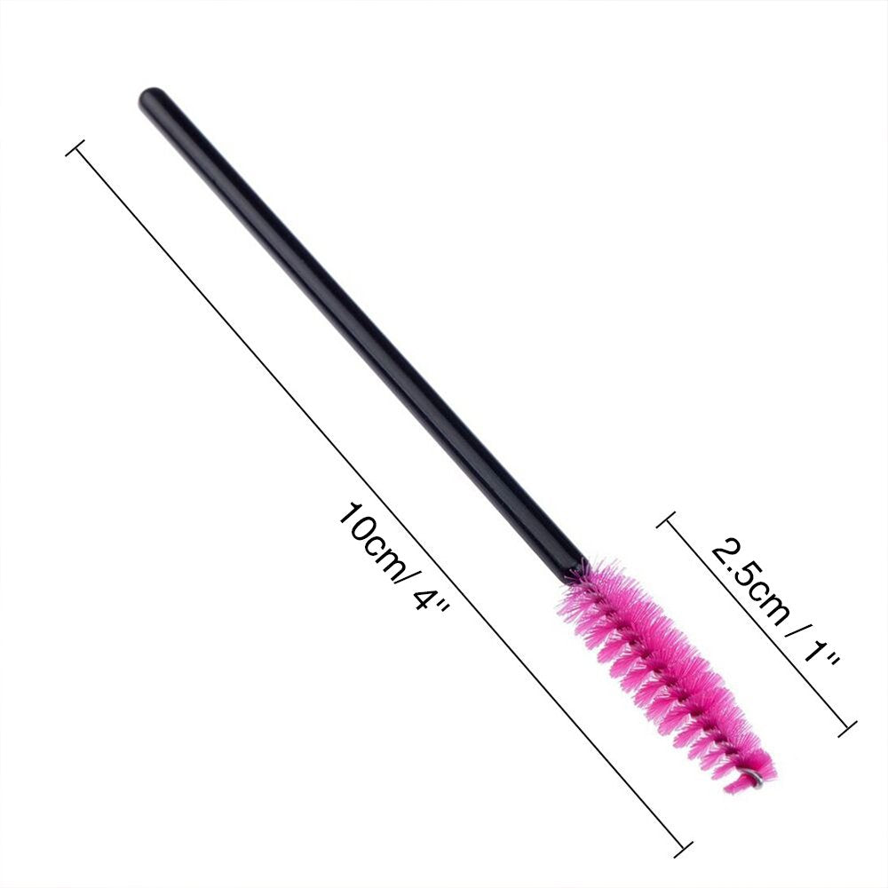 G2PLUS 100PCS Disposable Eyelash Brushes - Premium Rose Mascara Wands for Perfect Eyelash Extensions and Eyebrow Application