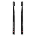 Curaprox Toothbrush Duo – for Adults | Stylish Black Toothbrushes with Ultra-Soft Filaments | Whitening-Friendly | Black | 2-Pack