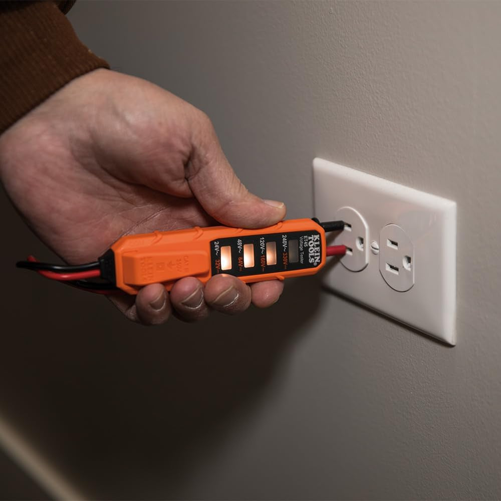 Klein Tools NCVT3PKIT Dual-Range Non-Contact Voltage Tester & Flashlight - Essential AC/DC Electrical Test Kit