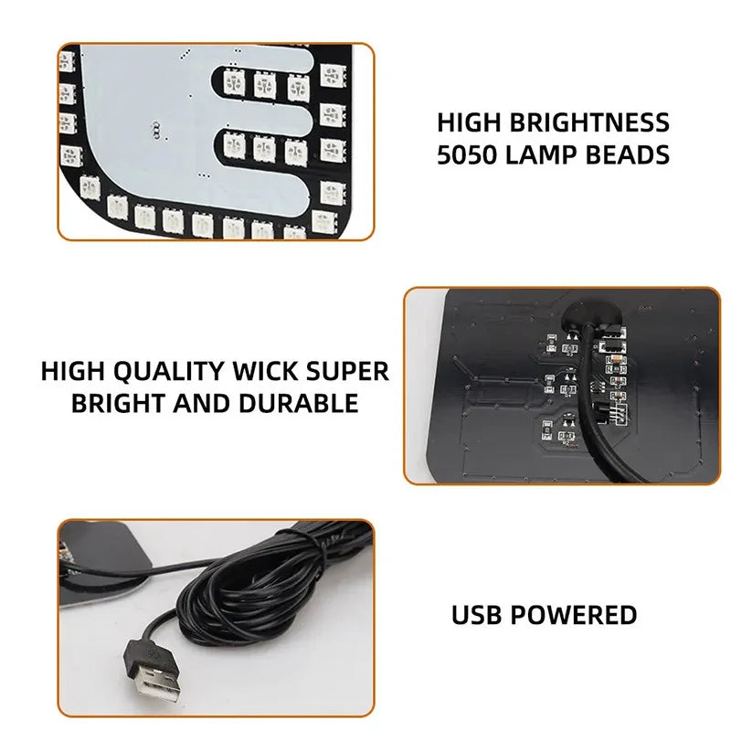 Colorful RGB LED Gesture Light for Vehicles - USB Hand Lamp with Middle Finger Design - Fun Car Accessories